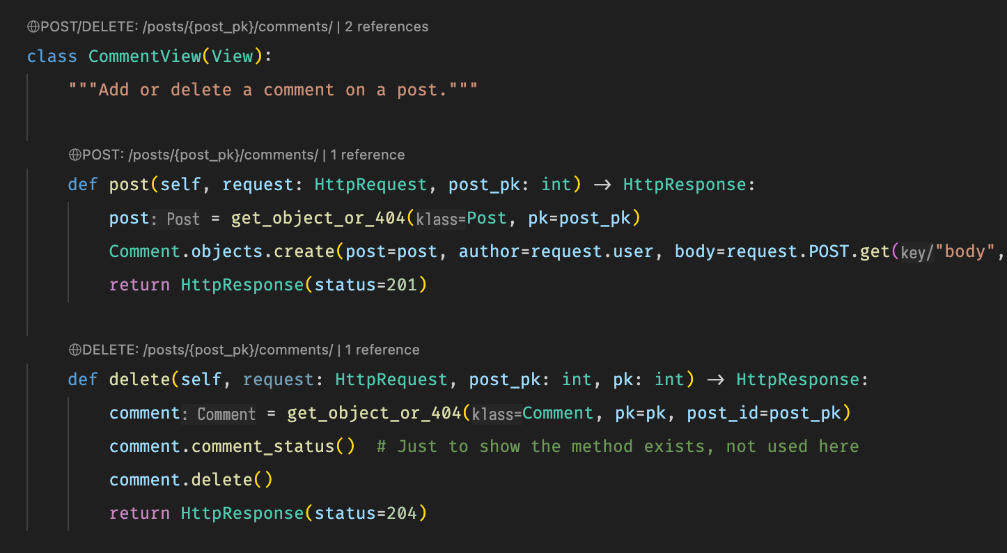 views.py with URL Routing Mapper CodeLens